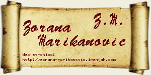 Zorana Marikanović vizit kartica